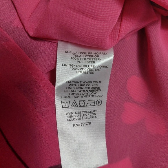 Ann Taylor Womens Med Semi Sheer Blouse‎ Dressy Lined Short Bell Sleeves Floral - Picture 8 of 8